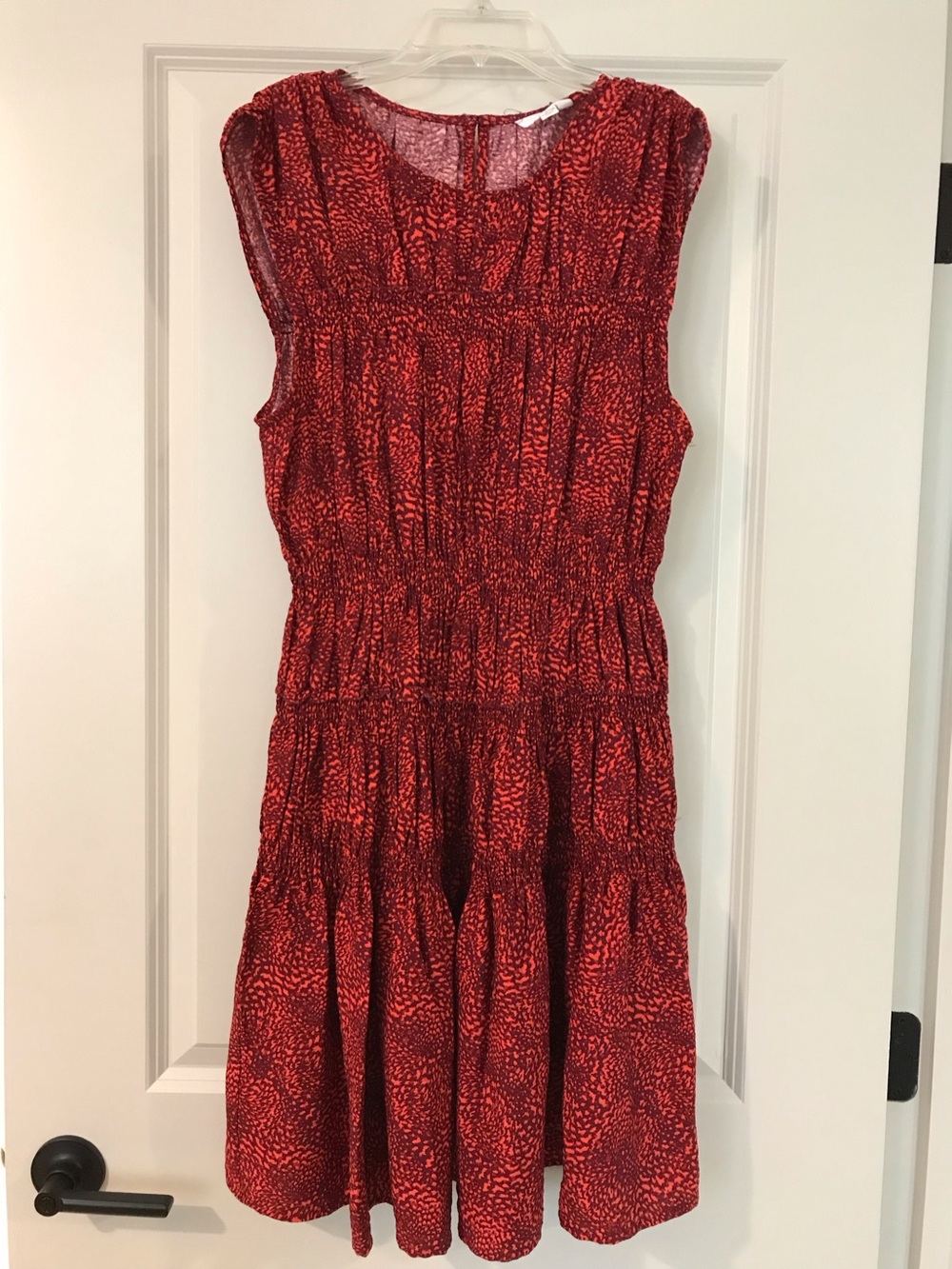 NWT-Red Patterned Sleeveless Women's Dress